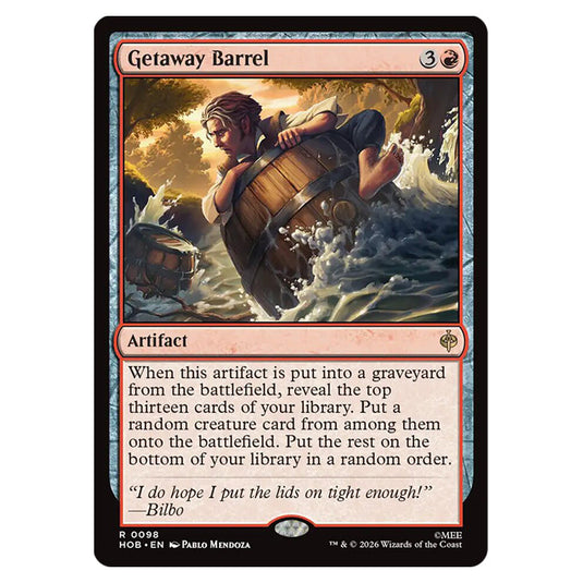 Getaway Barrel 0098 card from the Magic The Gathering set The Hobbit