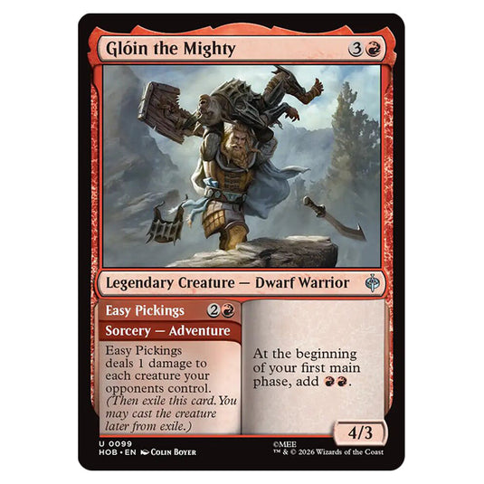 Glóin the Mighty // Easy Pickings 0099 card from the Magic The Gathering set The Hobbit