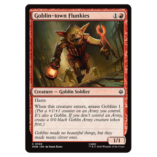 Goblin-town Flunkies 0100 card from the Magic The Gathering set The Hobbit