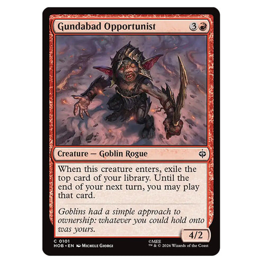 Gundabad Opportunist 0101 card from the Magic The Gathering set The Hobbit