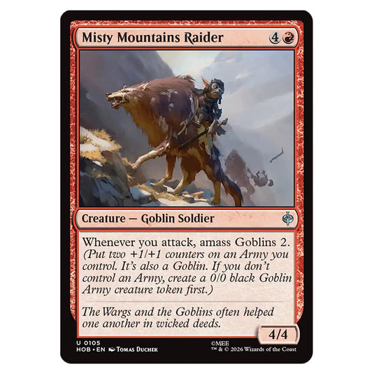 Misty Mountains Raider 0105 card from the Magic The Gathering set The Hobbit