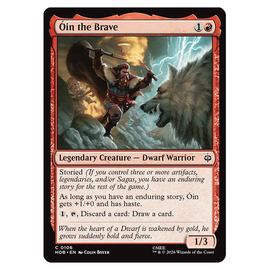 Óin the Brave 0106 card from the Magic The Gathering set The Hobbit