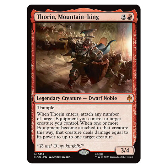 Thorin, Mountain-king 0114 card from the Magic The Gathering set The Hobbit