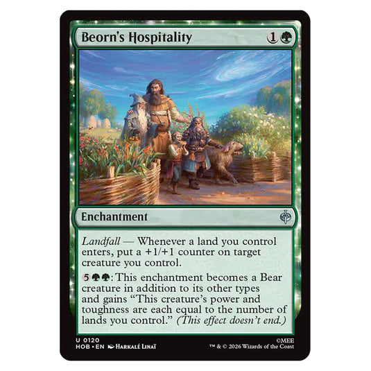 Beorn's Hospitality 0120 card from the Magic The Gathering set The Hobbit