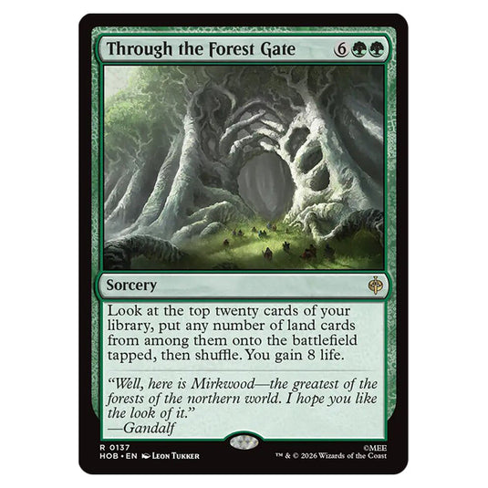 Through the Forest Gate 0137 card from the Magic The Gathering set The Hobbit