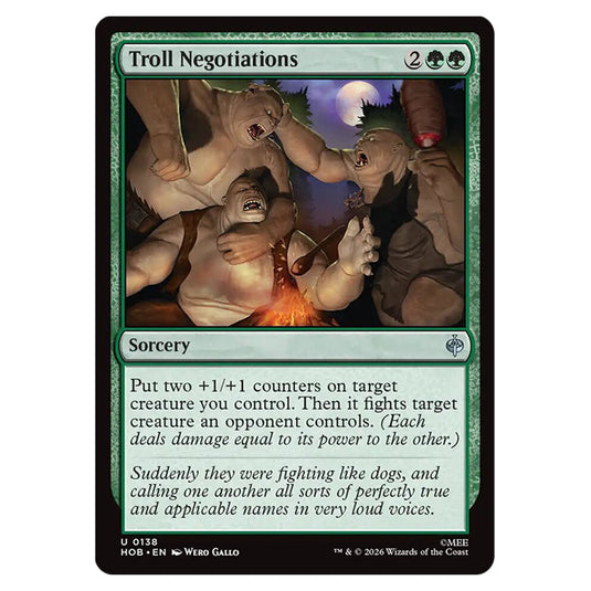 Troll Negotiations 0138 card from the Magic The Gathering set The Hobbit