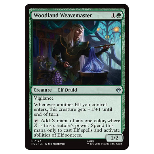 Woodland Weavemaster 0143 card from the Magic The Gathering set The Hobbit