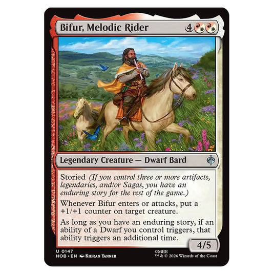 Bifur, Melodic Rider 0147 card from the Magic The Gathering set The Hobbit