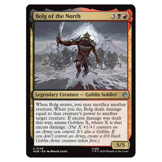 Bolg of the North 0148 card from the Magic The Gathering set The Hobbit