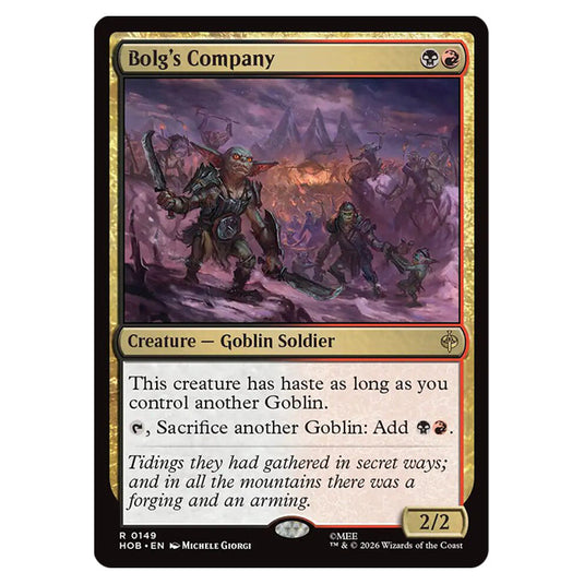 Bolg's Company 0149 card from the Magic The Gathering set The Hobbit