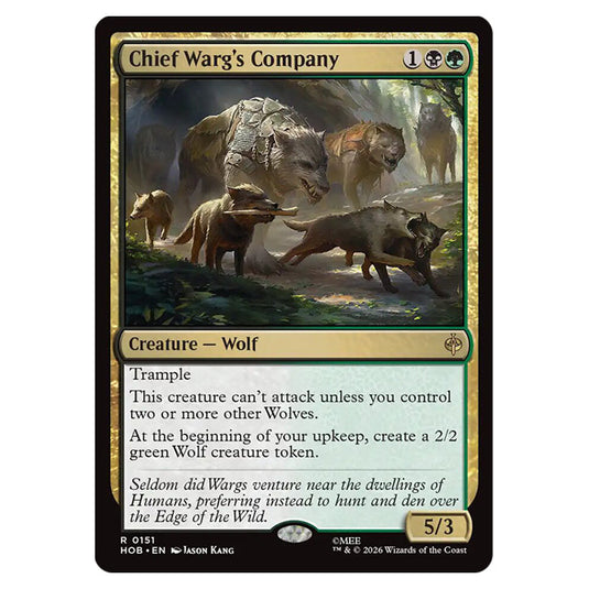 Chief Warg's Company 0151 card from the Magic The Gathering set The Hobbit