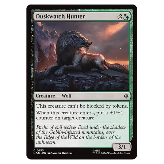 Duskwatch Hunter 0153 card from the Magic The Gathering set The Hobbit