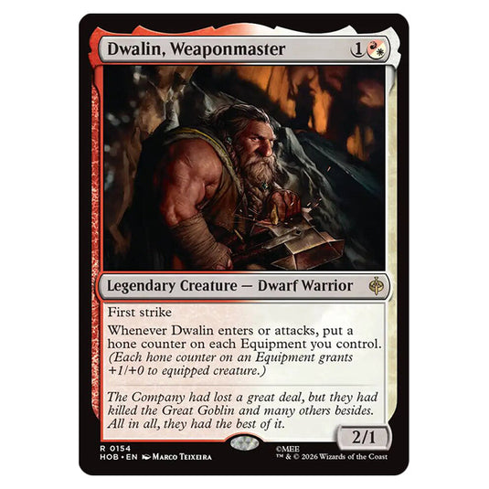Dwalin, Weaponmaster 0154 card from the Magic The Gathering set The Hobbit