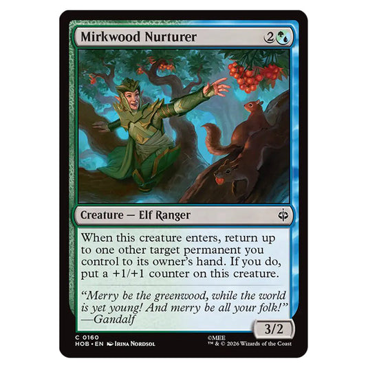 Mirkwood Nurturer 0160 card from the Magic The Gathering set The Hobbit