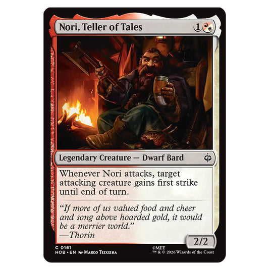 Nori, Teller of Tales 0161 card from the Magic The Gathering set The Hobbit