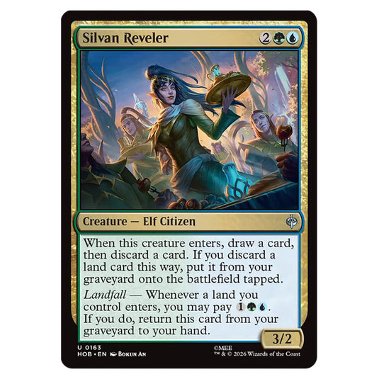 Silvan Reveler 0163 card from the Magic The Gathering set The Hobbit