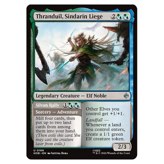 Thranduil, Sindarin Liege // Silvan Rally 0166 card from the Magic The Gathering set The Hobbit