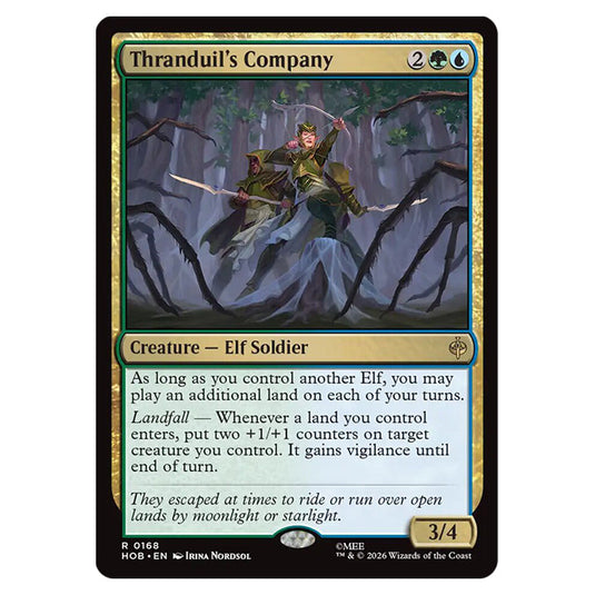 Thranduil's Company 0168 card from the Magic The Gathering set The Hobbit