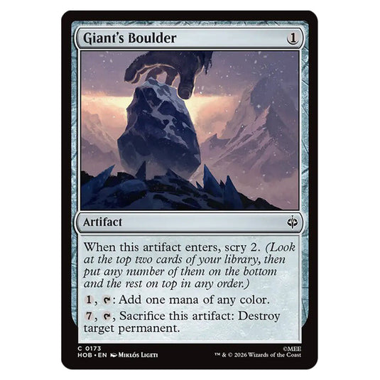 Giant's Boulder 0173 card from the Magic The Gathering set The Hobbit