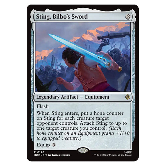Sting, Bilbo's Sword 0178 card from the Magic The Gathering set The Hobbit