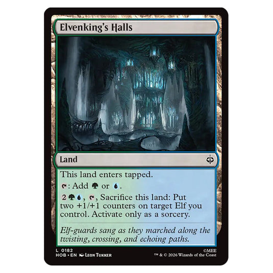 Elvenking's Halls 0182 card from the Magic The Gathering set The Hobbit