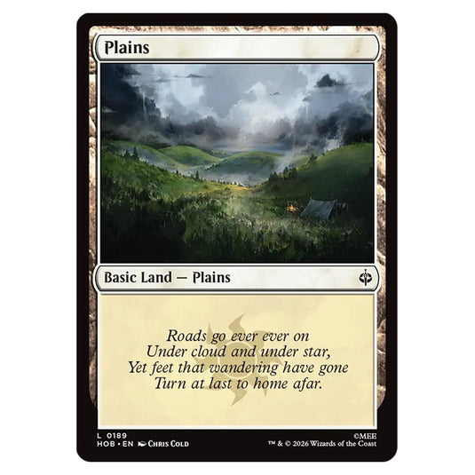 Plains 0189 card from the Magic The Gathering set The Hobbit