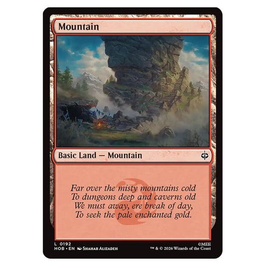 Mountain 0192 card from the Magic The Gathering set The Hobbit