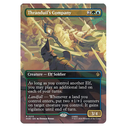 Thranduil's Company 0213 card from the Magic The Gathering set The Hobbit