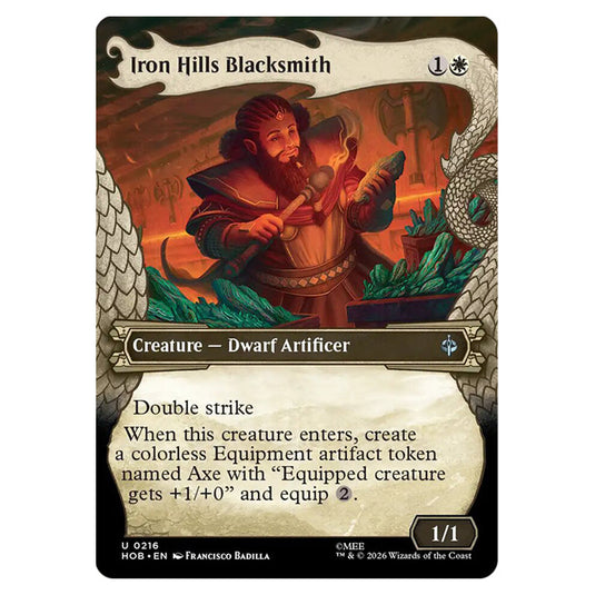 Iron Hills Blacksmith 0216 card from the Magic The Gathering set The Hobbit