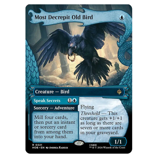 Most Decrepit Old Bird // Speak Secrets 0221 card from the Magic The Gathering set The Hobbit