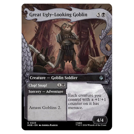 Great Ugly-Looking Goblin // Clap! Snap! 0223 card from the Magic The Gathering set The Hobbit
