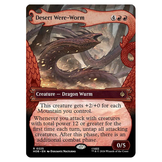 Desert Were-Worm 0225 card from the Magic The Gathering set The Hobbit