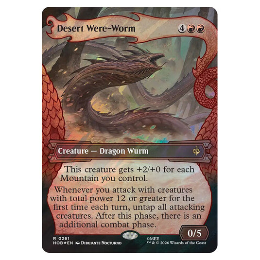 Desert Were-Worm 0261 card from the Magic The Gathering set The Hobbit