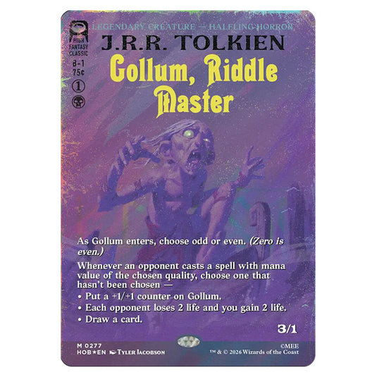 Gollum, Riddle Master 0277 card from the Magic The Gathering set The Hobbit