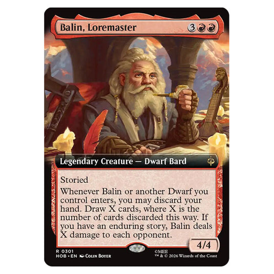 Balin, Loremaster 0301 card from the Magic The Gathering set The Hobbit