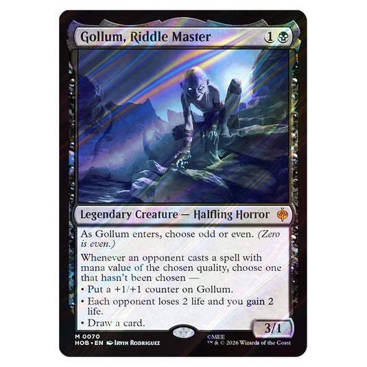 Gollum, Riddle Master 0070 card from the Magic The Gathering set The Hobbit