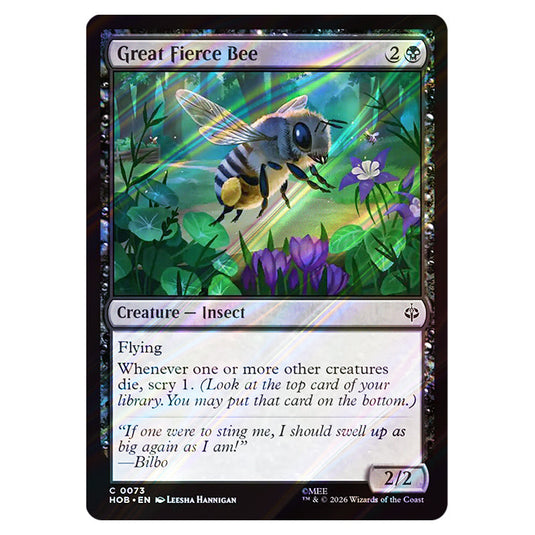 Great Fierce Bee 0073 card from the Magic The Gathering set The Hobbit