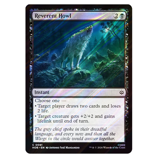 Reverent Howl 0081 card from the Magic The Gathering set The Hobbit