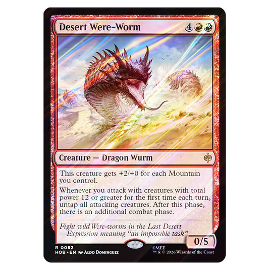 Desert Were-Worm 0092 card from the Magic The Gathering set The Hobbit