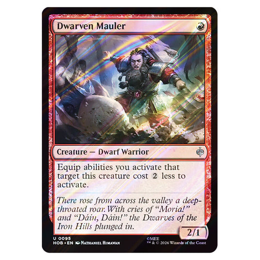 Dwarven Mauler 0095 card from the Magic The Gathering set The Hobbit