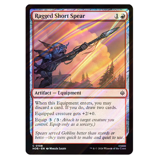 Ragged Short Spear 0108 card from the Magic The Gathering set The Hobbit