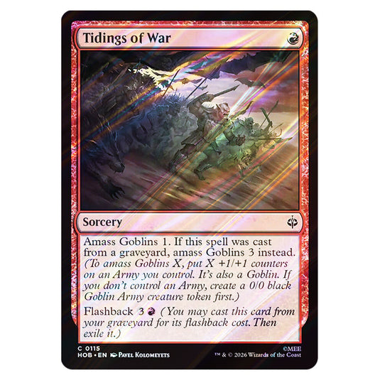 Tidings of War 0115 card from the Magic The Gathering set The Hobbit