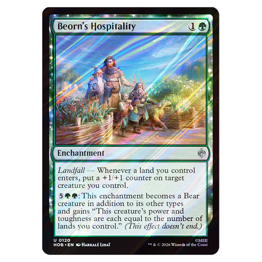 Beorn's Hospitality 0120 card from the Magic The Gathering set The Hobbit