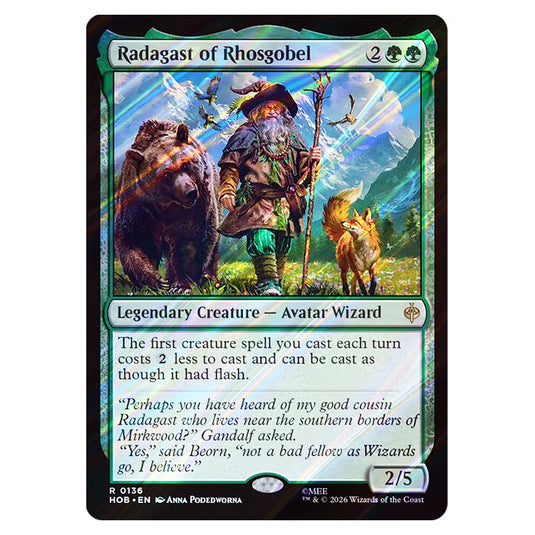 Radagast of Rhosgobel 0136 card from the Magic The Gathering set The Hobbit