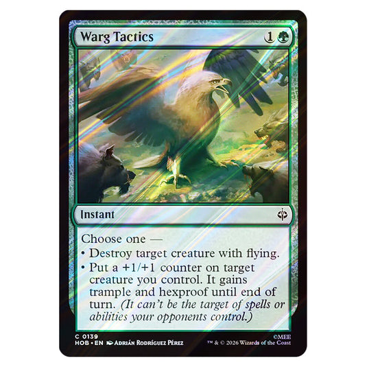 Warg Tactics 0139 card from the Magic The Gathering set The Hobbit