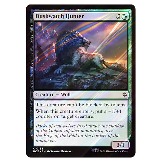 Duskwatch Hunter 0153 card from the Magic The Gathering set The Hobbit