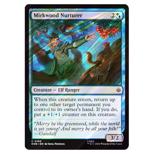 Mirkwood Nurturer 0160 card from the Magic The Gathering set The Hobbit