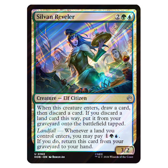 Silvan Reveler 0163 card from the Magic The Gathering set The Hobbit