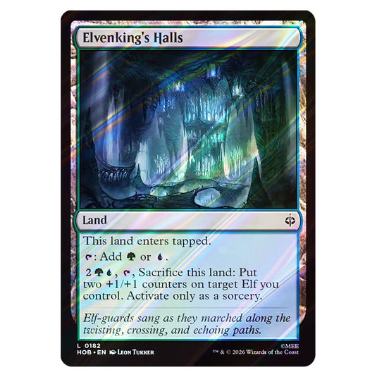 Elvenking's Halls 0182 card from the Magic The Gathering set The Hobbit