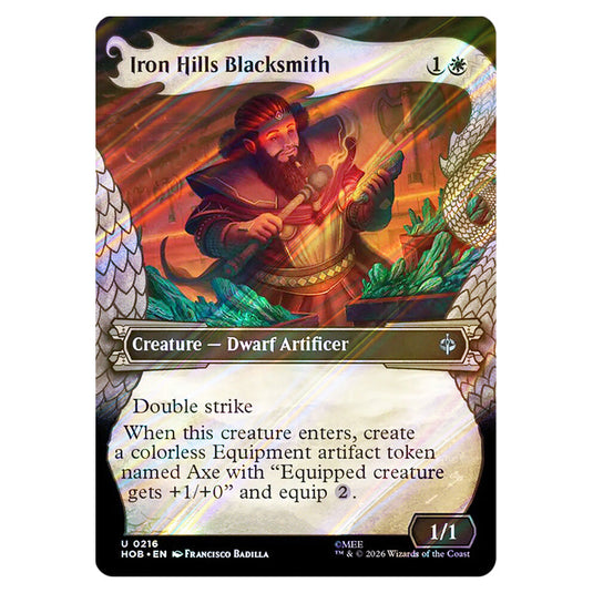 Iron Hills Blacksmith 0216 card from the Magic The Gathering set The Hobbit